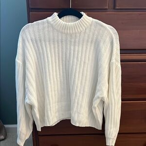 Princess Polly White Cowl Neck Sweater with Chunky Knit